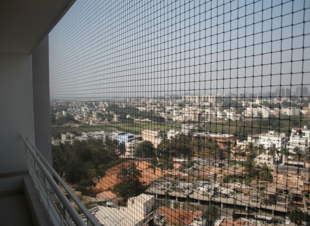 Expert safety net installation team in action - Coimbatore Madurai Tirunelveli
